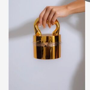 Gold Clutch with Chain